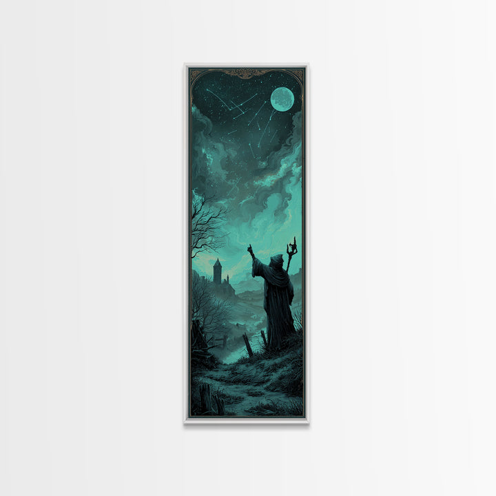 The Star-Seer Of Black Dunwich, Tall Narrow Wall Art, Cosmic Horror Wall Art, Canvas Print, Halloween Wall Decor, Gothic Home Decor