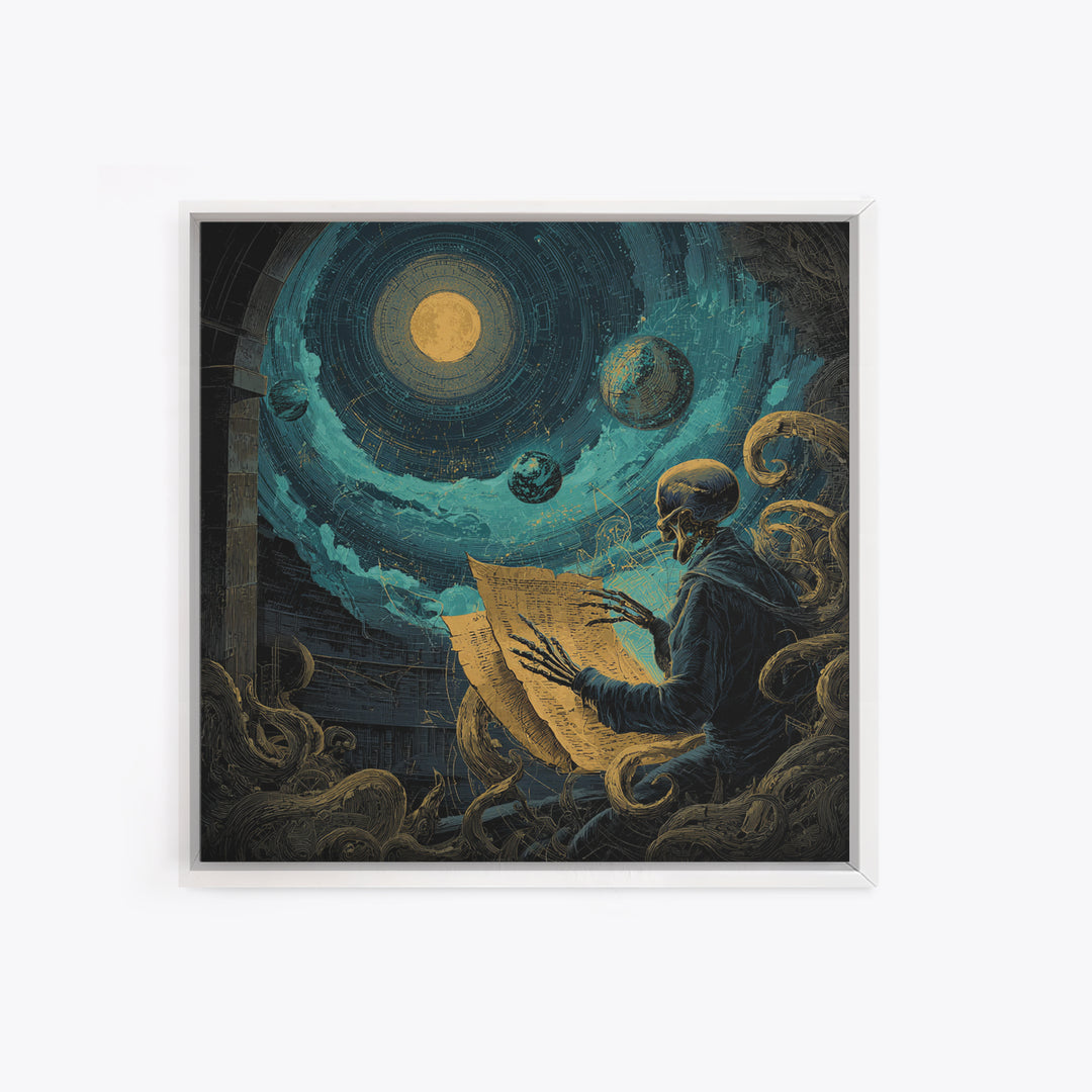 The Astronomer Of The Hollow Sky, Square Wall Art, Cosmic Horror Wall Art, Canvas Print, Halloween Wall Decor, Gothic Home Decor