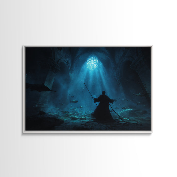 The Bellringer Of The Sunken Cathedral, Landscape Wall Art, Lovecraftian Horror Art, Canvas Print, Halloween Wall Decor, Gothic Home Decor