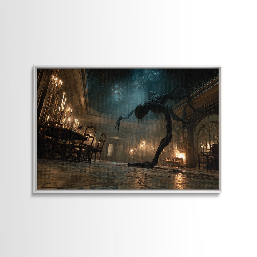 The Crawler Beneath The Floor Of Stars, Landscape Wall Art, Gothic Horror Wall Art, Canvas Print, Halloween Wall Decor, Gothic Home Decor
