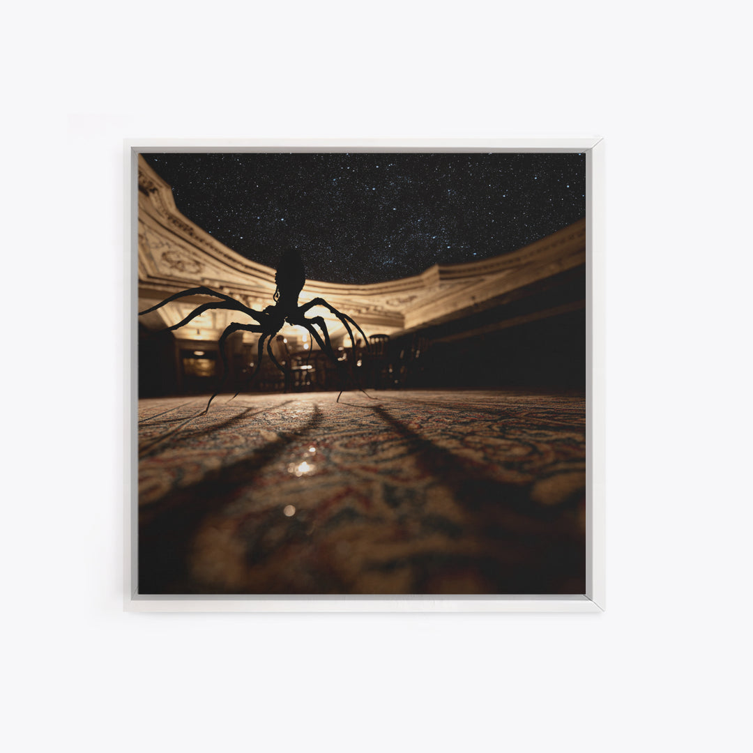 The Crawler Beneath The Floor Of Stars, Square Wall Art, Haunted Gothic Art, Canvas Print, Halloween Wall Decor, Gothic Home Decor