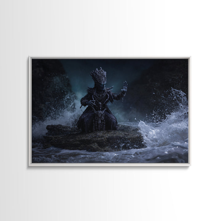 The Keeper Of The Black Reef Key, Landscape Wall Art, Spooky Home Decor, Canvas Print, Halloween Wall Decor, Gothic Home Decor