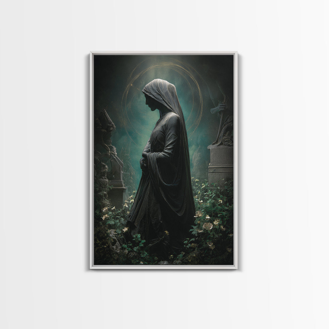 The Widow Of The Whispering Comet, Vertical Wall Art, Dark Halloween Decor, Canvas Print, Halloween Wall Decor, Gothic Home Decor