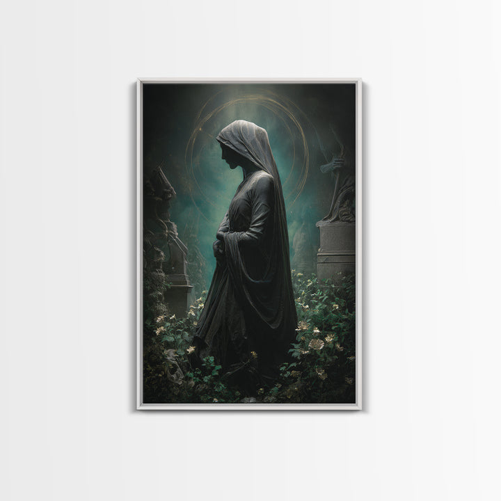 The Widow Of The Whispering Comet, Vertical Wall Art, Dark Halloween Decor, Canvas Print, Halloween Wall Decor, Gothic Home Decor