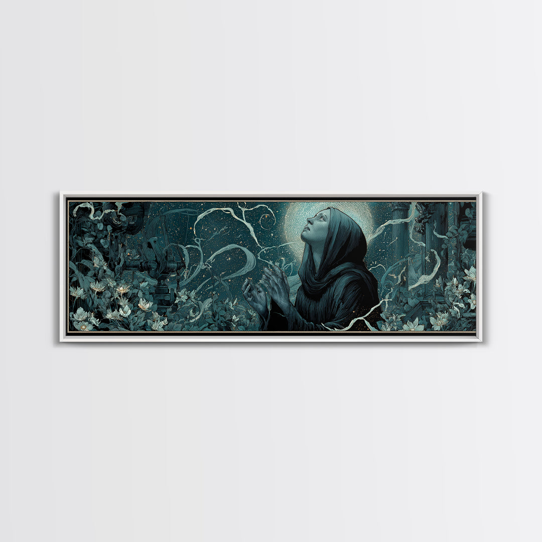 The Widow Of The Whispering Comet, Extra Wide Wall Art, Spooky Home Decor, Canvas Print, Halloween Wall Decor, Gothic Home Decor