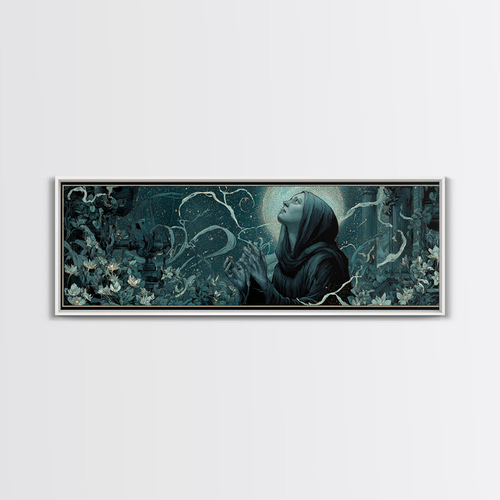 The Widow Of The Whispering Comet, Extra Wide Wall Art, Spooky Home Decor, Canvas Print, Halloween Wall Decor, Gothic Home Decor