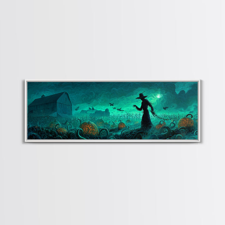 The Harvest Of The Eldritch Field, Extra Wide Wall Art, Macabre Wall Art, Canvas Print, Halloween Wall Decor, Gothic Home Decor