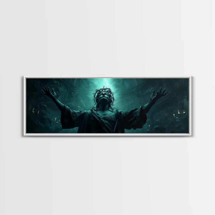 The Crown Of The Tentacled Saint, Extra Wide Wall Art, Dark Fantasy Wall Art, Canvas Print, Halloween Wall Decor, Gothic Home Decor