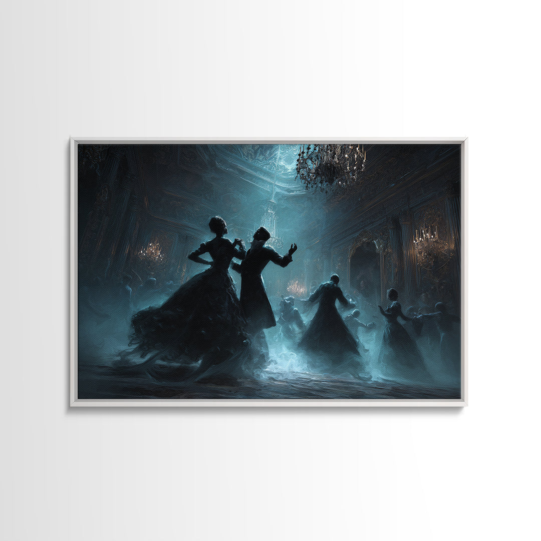 The Ballroom Of Silent Shoggoths, Landscape Wall Art, Haunted Gothic Art, Framed Canvas Print, Halloween Wall Decor, Gothic Home Decor