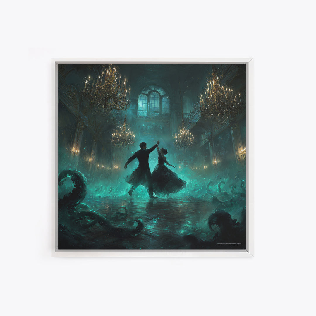 The Ballroom Of Silent Shoggoths, Square Wall Art, Dark Halloween Decor, Canvas Print, Halloween Wall Decor, Gothic Home Decor