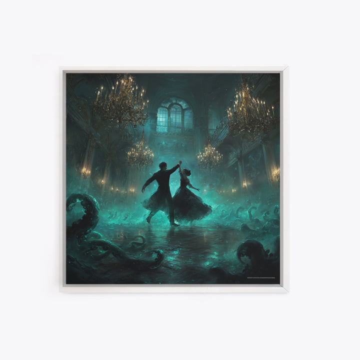 The Ballroom Of Silent Shoggoths, Square Wall Art, Dark Halloween Decor, Canvas Print, Halloween Wall Decor, Gothic Home Decor