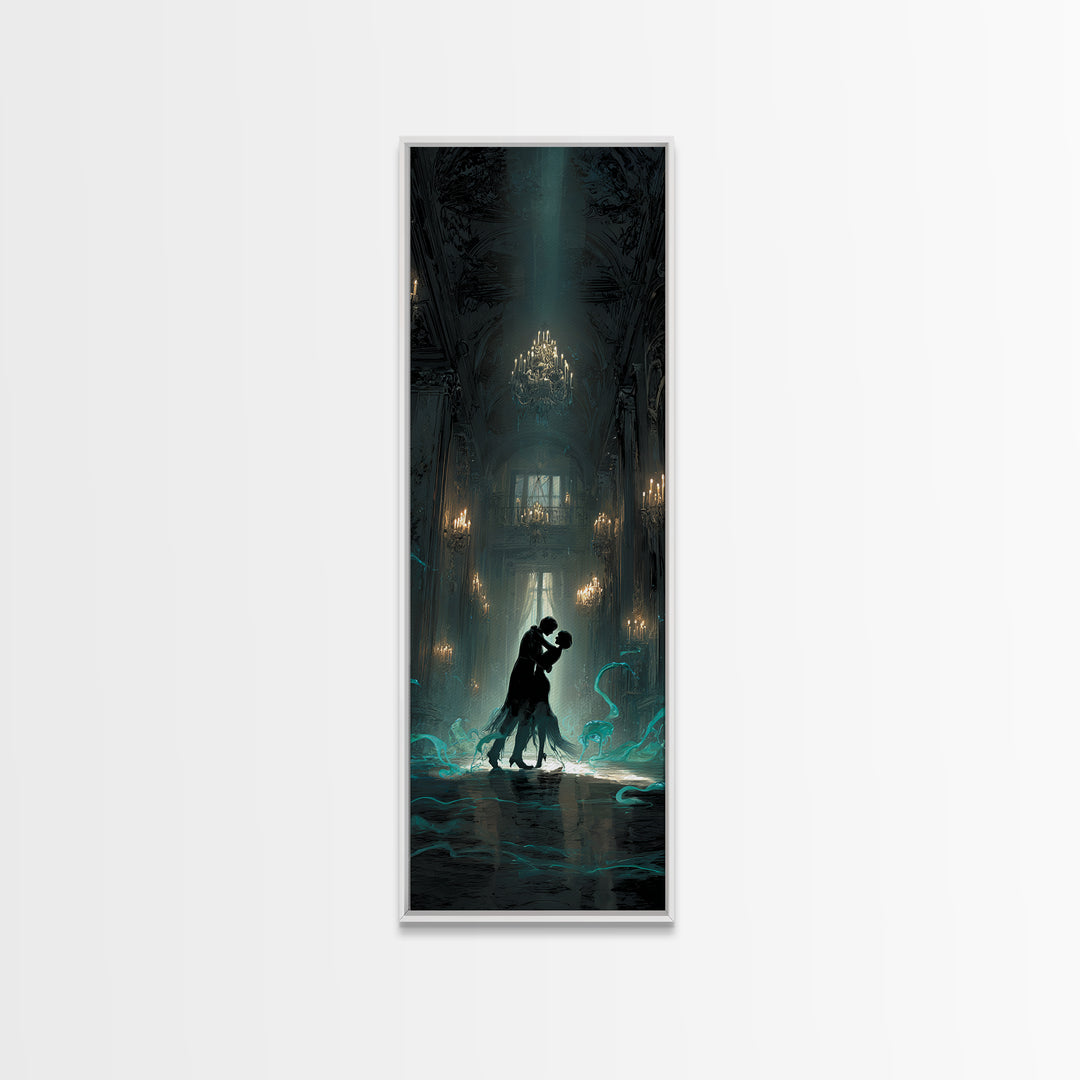 The Ballroom Of Silent Shoggoths, Tall Narrow Wall Art, Gothic Horror Wall Art, Canvas Print, Halloween Wall Decor, Gothic Home Decor