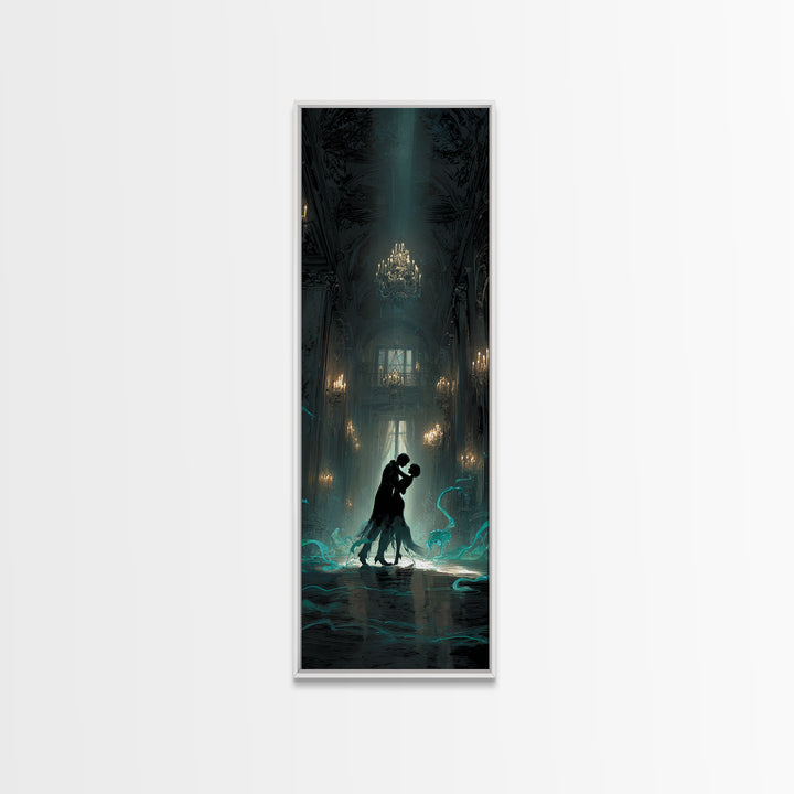 The Ballroom Of Silent Shoggoths, Tall Narrow Wall Art, Gothic Horror Wall Art, Canvas Print, Halloween Wall Decor, Gothic Home Decor