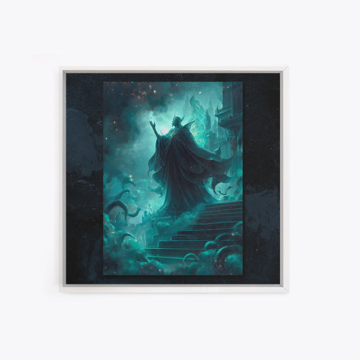 The Moth Prophet Of Kadath, Square Wall Art, Cosmic Horror Wall Art, Framed Canvas Print, Halloween Wall Decor, Gothic Home Decor