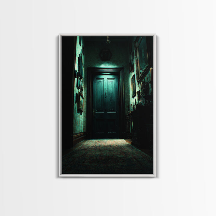 The Thirteenth Door Of Arkham House, Vertical Wall Art, Spooky Home Decor, Canvas Print, Halloween Wall Decor, Gothic Home Decor