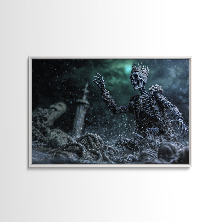 The Salt King Of The Black Shore, Landscape Wall Art, Lovecraftian Horror Art, Canvas Print, Halloween Wall Decor, Gothic Home Decor