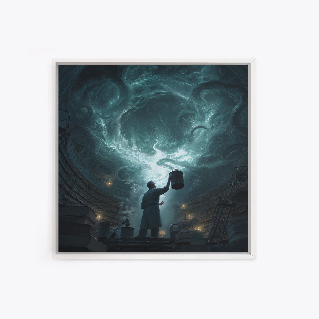 The Dreamwell Beneath Miskatonic, Square Wall Art, Eldritch Gothic Decor, Canvas Print, Halloween Wall Decor, Gothic Home Decor
