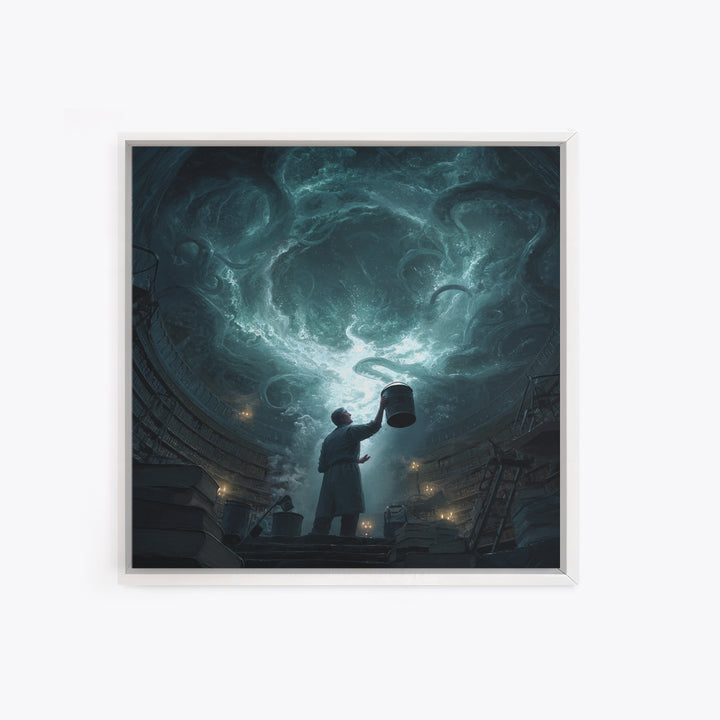 The Dreamwell Beneath Miskatonic, Square Wall Art, Eldritch Gothic Decor, Canvas Print, Halloween Wall Decor, Gothic Home Decor