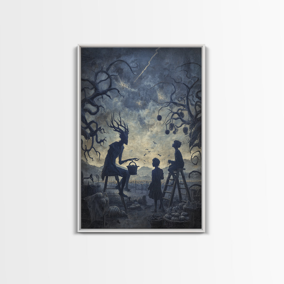 The Children Of The Star Orchard, Vertical Wall Art, Haunted Gothic Art, Canvas Print, Halloween Wall Decor, Gothic Home Decor
