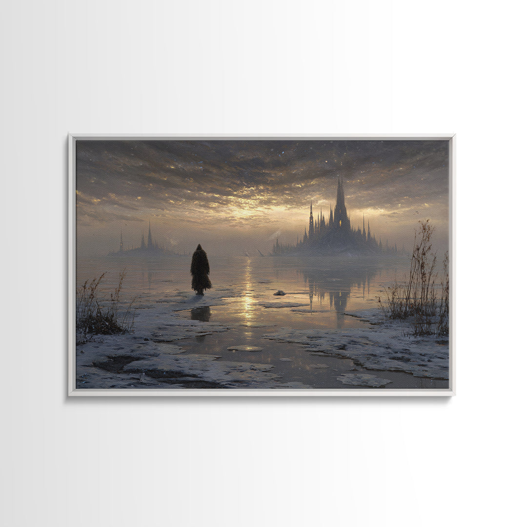 The Frost Beyond Carcosa, Landscape Wall Art, Dark Halloween Decor, Canvas Print, Halloween Wall Decor, Gothic Home Decor, Dark Fantasy Art