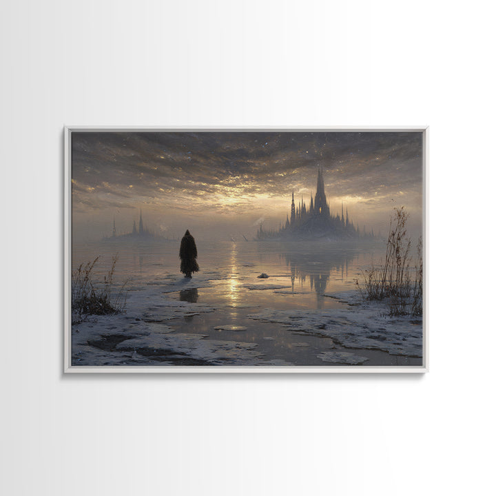 The Frost Beyond Carcosa, Landscape Wall Art, Dark Halloween Decor, Canvas Print, Halloween Wall Decor, Gothic Home Decor, Dark Fantasy Art