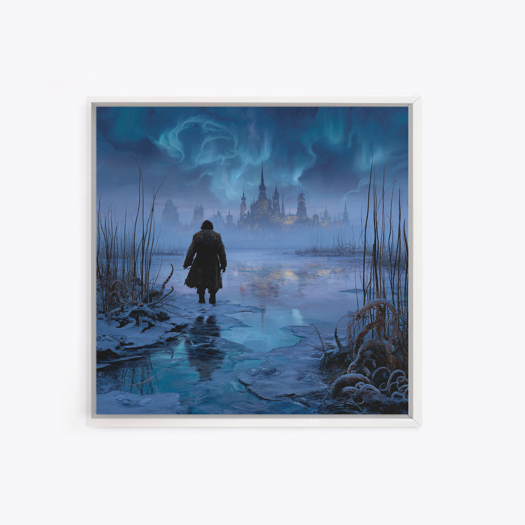 The Frost Beyond Carcosa, Square Wall Art, Haunted Gothic Art, Canvas Print, Halloween Wall Decor, Gothic Home Decor, Horror Wall Art