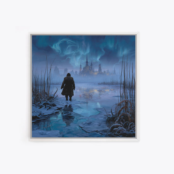 The Frost Beyond Carcosa, Square Wall Art, Haunted Gothic Art, Canvas Print, Halloween Wall Decor, Gothic Home Decor, Horror Wall Art
