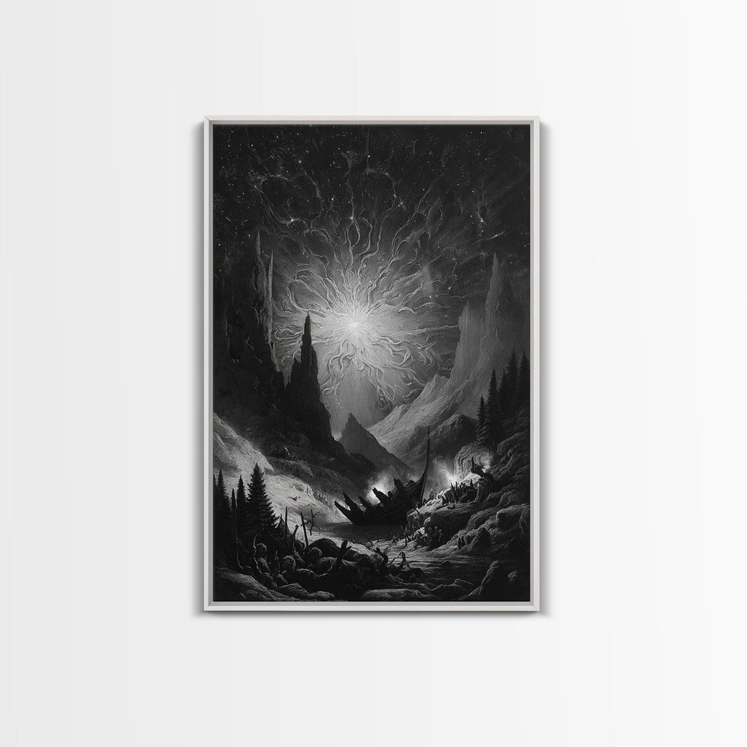 The Candelit Ark Of Forgotten Stars, Vertical Wall Art, Dark Fantasy Wall Art, Canvas Print, Halloween Wall Decor, Gothic Home Decor