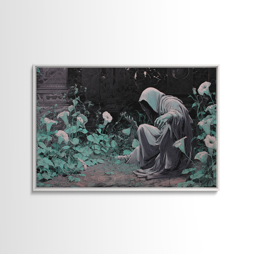The Garden Of The Eyeless Moon, Landscape Wall Art, Dark Halloween Decor, Canvas Print, Halloween Wall Decor, Gothic Home Decor