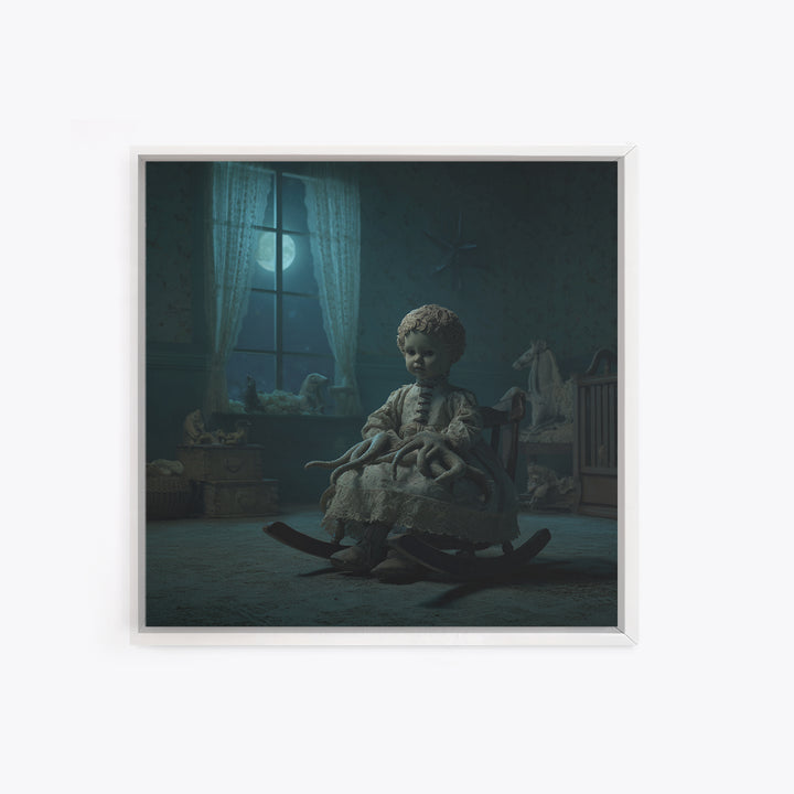 The Doll From Beyond The Void, Square Wall Art, Dark Fantasy Wall Art, Canvas Print, Halloween Wall Decor, Gothic Home Decor