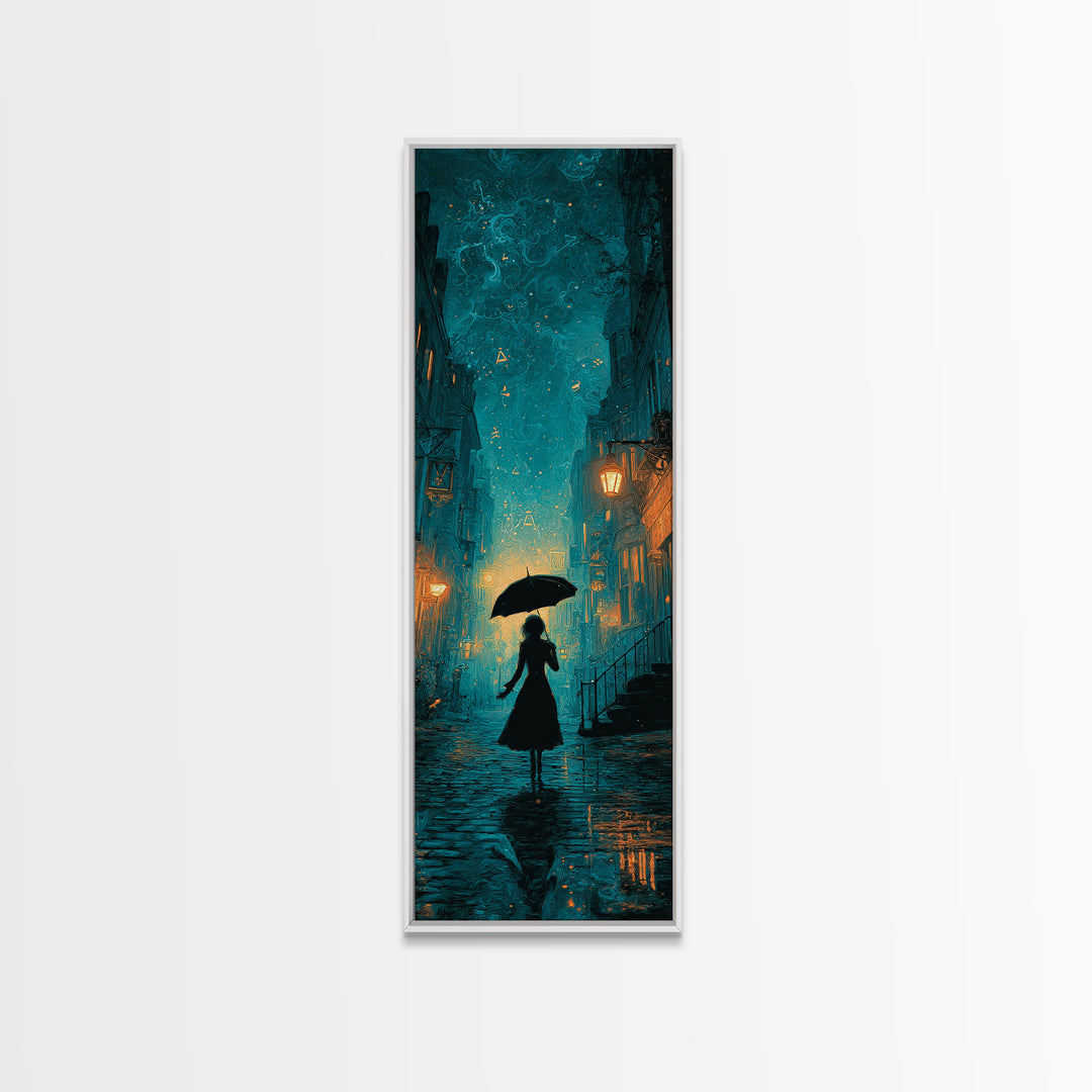 The Umbrella Of The Outer Rain, Tall Narrow Wall Art, Lovecraftian Horror Art, Canvas Print, Halloween Wall Decor, Gothic Home Decor