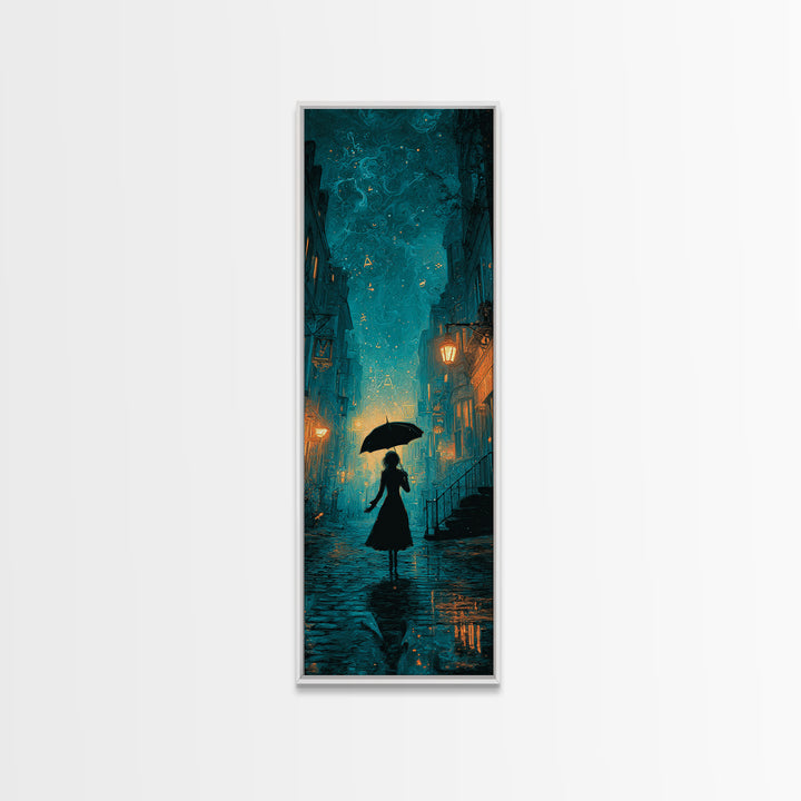 The Umbrella Of The Outer Rain, Tall Narrow Wall Art, Lovecraftian Horror Art, Canvas Print, Halloween Wall Decor, Gothic Home Decor