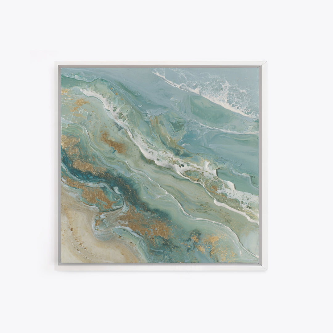Calming Abstract Ocean Waves Framed Canvas Print, Dental Office Art, Dental Hygiene, Office Decor, Calm, Medical Office Art, DOA-1x1-1