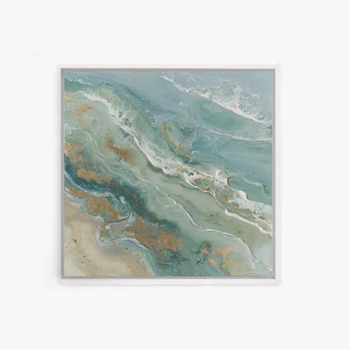 Calming Abstract Ocean Waves Framed Canvas Print, Dental Office Art, Dental Hygiene, Office Decor, Calm, Medical Office Art, DOA-1x1-1