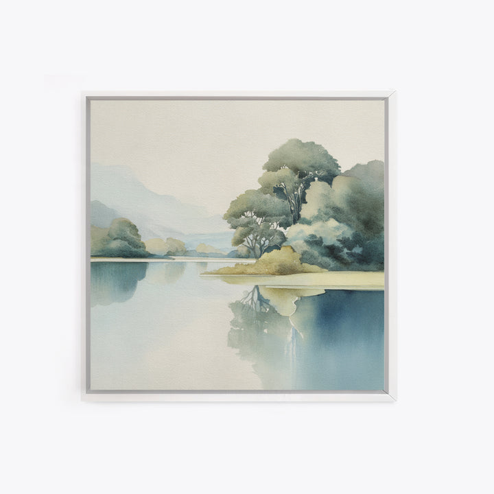 Sunlit Lake with Calming Reflections Canvas Print, Dental Office Art, Room Decor Aesthetic, Office Decor, Fine Art, Calm, DOA-1x1-15