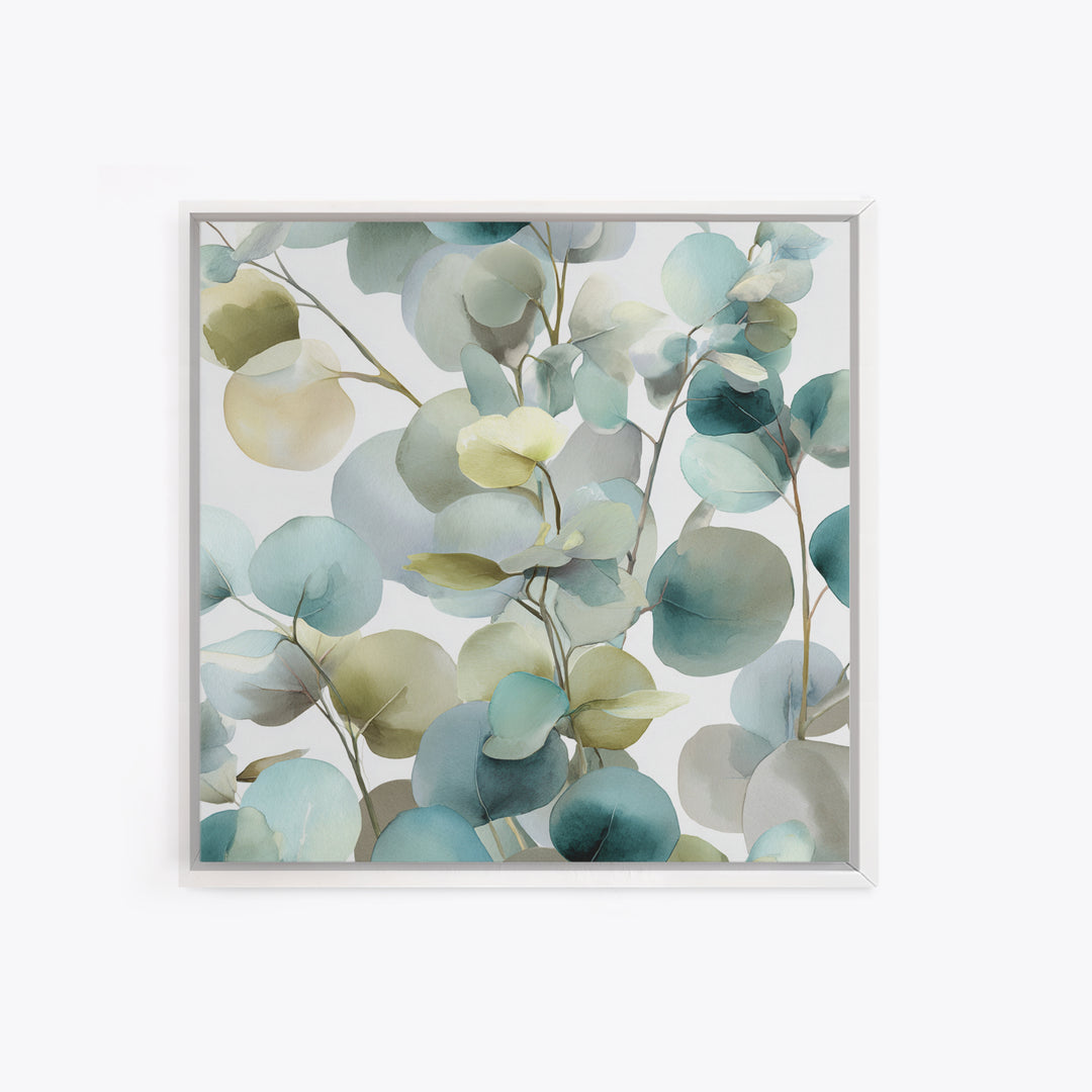 Soft Botanical Eucalyptus Print for Clean Atmosphere Canvas Print, Dental Office Art, Dental Wall Art, Office Decor, Calm, DOA-1x1-27