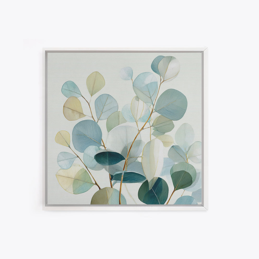 Soft Botanical Eucalyptus Print for Clean Atmosphere Canvas Print, Dental Office Art, Office Wall Art, Office Decor, Calm, DOA-1x1-3