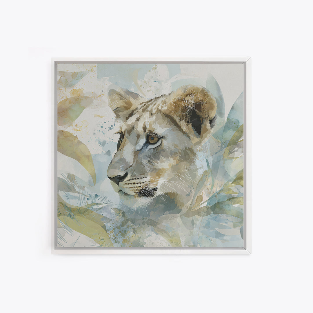 Happy Jungle Animals Framed Canvas Print, Dental Office Art, Dental Assistant, Office Decor, Fine Art, Calm, Gallery Decor, DOA-1x1-62