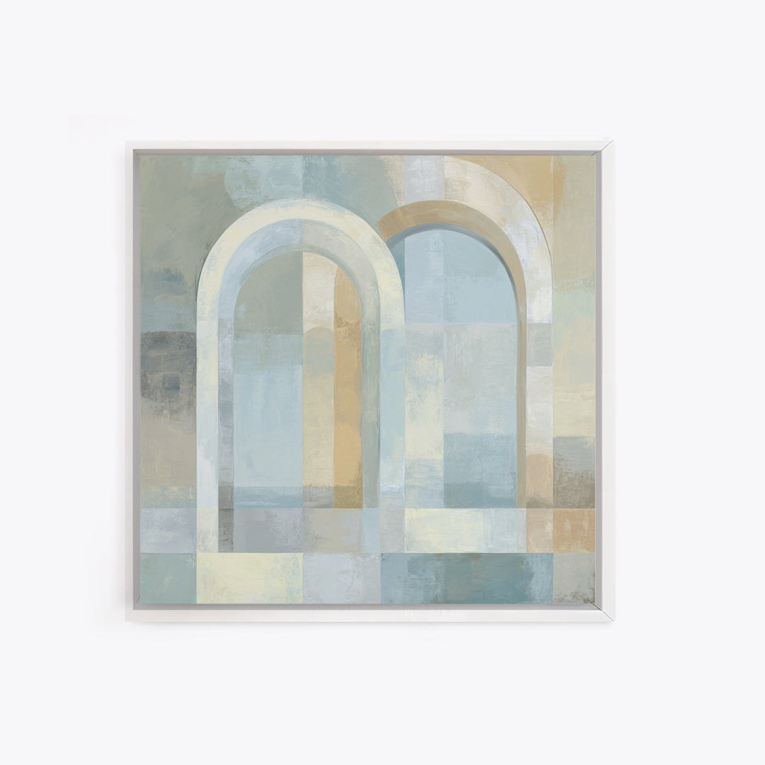 Light Scandinavian Abstract Arches Framed Canvas Print, Dental Office Art, Dental Assistant, Office Decor, Fine Art, Calm, DOA-1x1-65