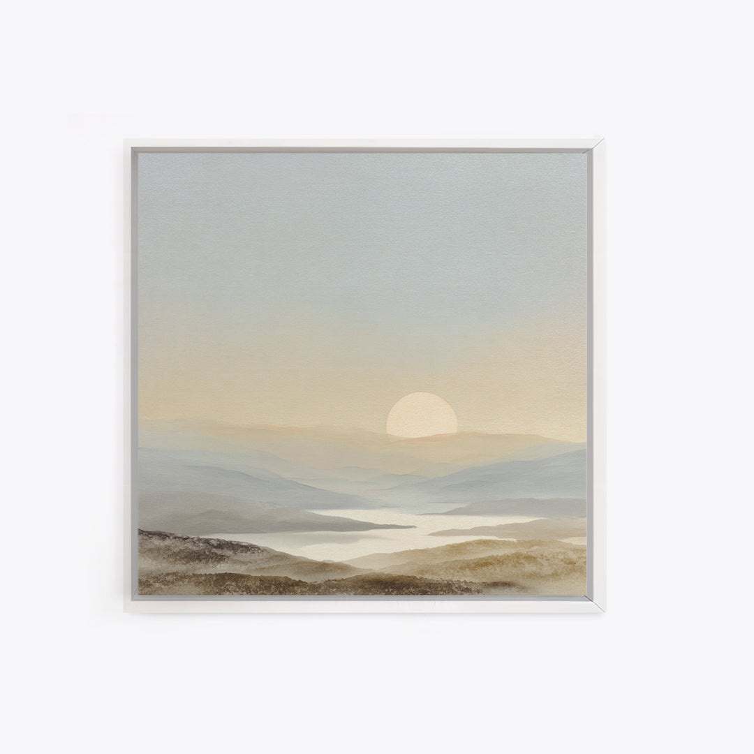 Soft Gradient Sunrise Framed Canvas Print, Dental Office Art, Tooth Art, Office Decor, Calm, Modern Decor, Fine Art Print, DOA-1x1-68