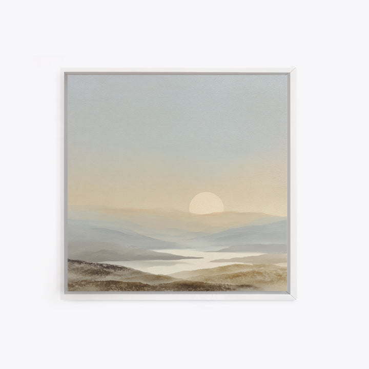 Soft Gradient Sunrise Framed Canvas Print, Dental Office Art, Tooth Art, Office Decor, Calm, Modern Decor, Fine Art Print, DOA-1x1-68