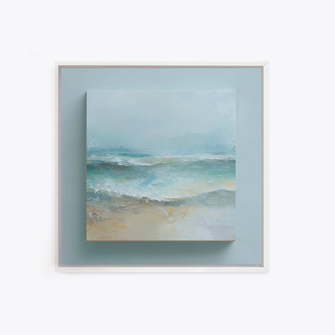 Calming Abstract Ocean Waves Framed Canvas Print, Dental Office Art, Dentist Art, Office Decor, Watercolor Art, Calm, DOA-1x1-73