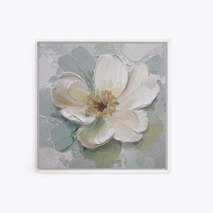 Sterile Modern Floral Painting Framed Canvas Print, Dental Office Art, Home Decor, Office Decor, Oil Painting, Calm, DOA-1x1-83