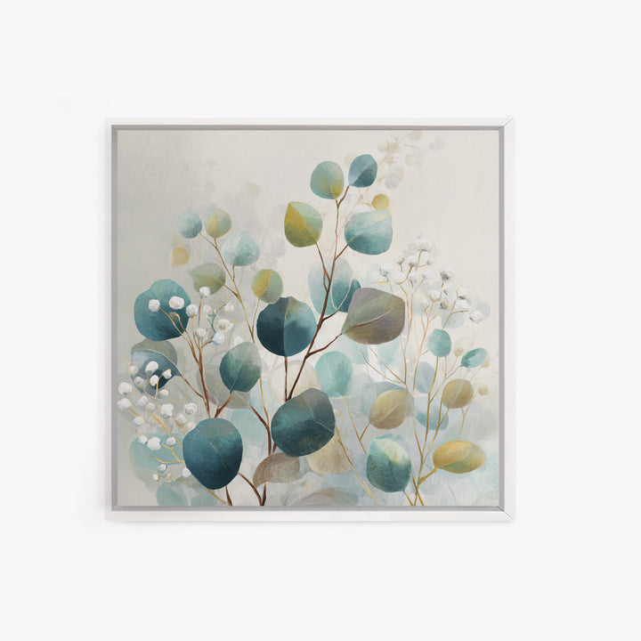 Soft Botanical Eucalyptus Print for Clean Atmosphere Canvas Print, Dental Office Art, Office Decor, Oil Painting, Calm, DOA-1x1-99