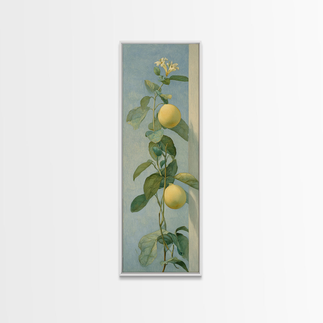 Fresh Citrus and Mint Still Life Framed Canvas Print, Dental Office Art, Dentist Art, Office Decor, Calm, Luxury Decor, DOA-1x3-19
