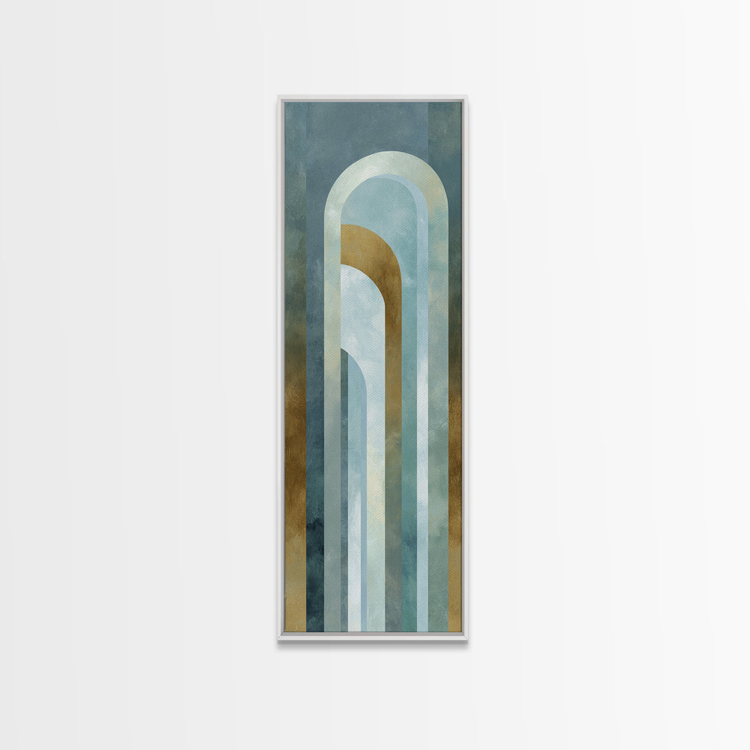 Light Scandinavian Abstract Arches Framed Canvas Print, Dental Office Art, Dental Assistant, Office Decor, Abstract Art, Calm, DOA-1x3-29