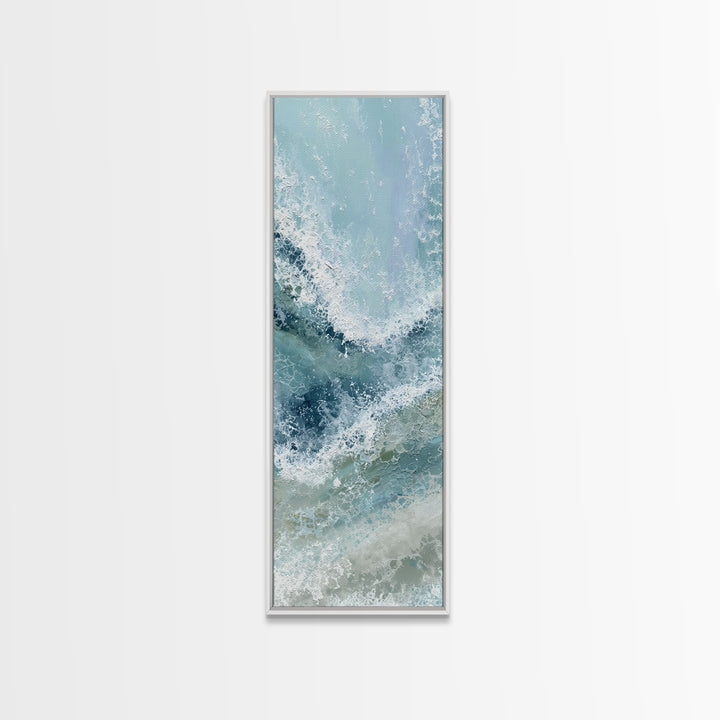 Calming Abstract Ocean Waves Canvas Print, Dental Office Art, Printable Digital, Office Decor, Oil Painting, Calm, DOA-1x3-37