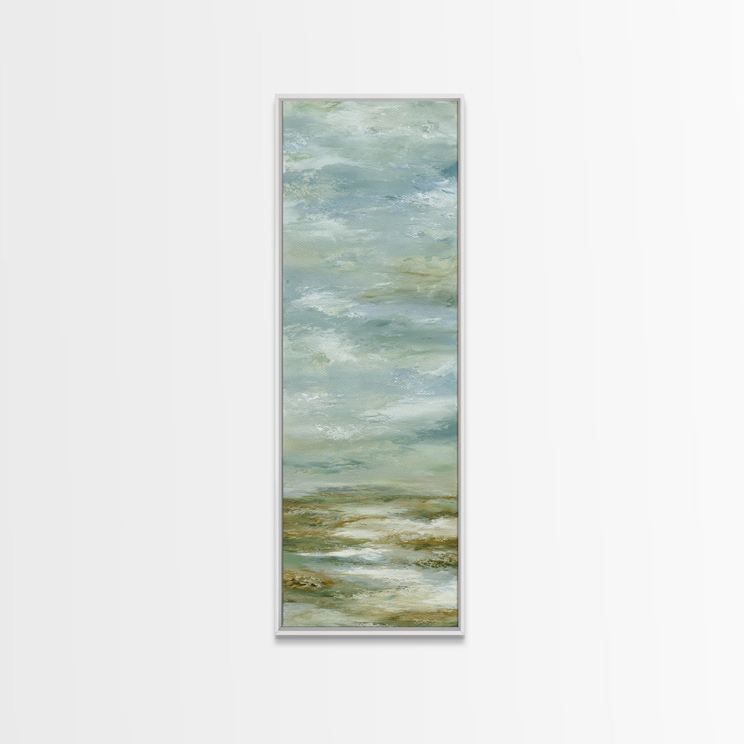 Peaceful Clouds over Open Meadow Framed Canvas Print, Dental Office Art, Dentistry Art, Office Decor, Fine Art, Calm, DOA-1x3-45