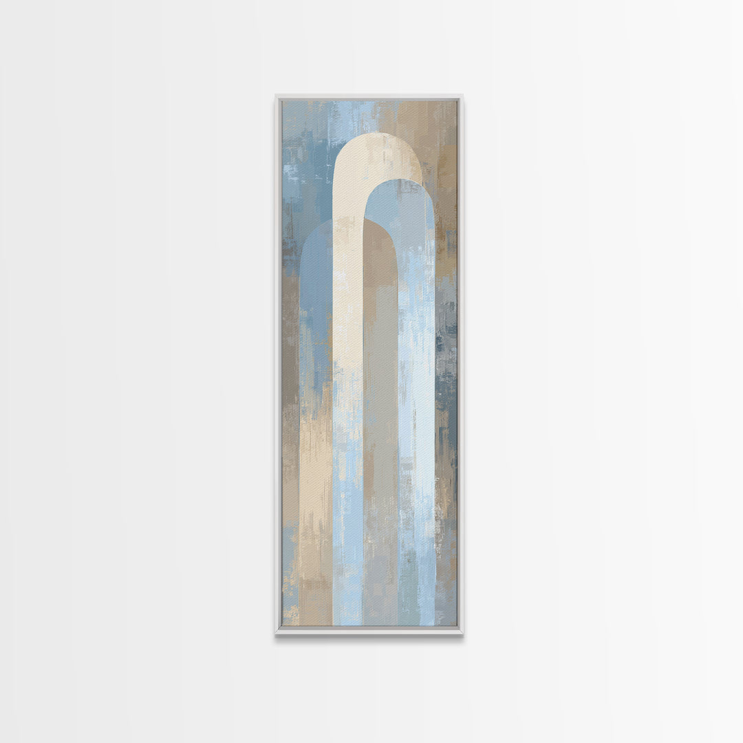 Light Scandinavian Abstract Arches Framed Canvas Print, Dental Office Art, Dental Assistant, Office Decor, Abstract Art, Calm, DOA-1x3-53