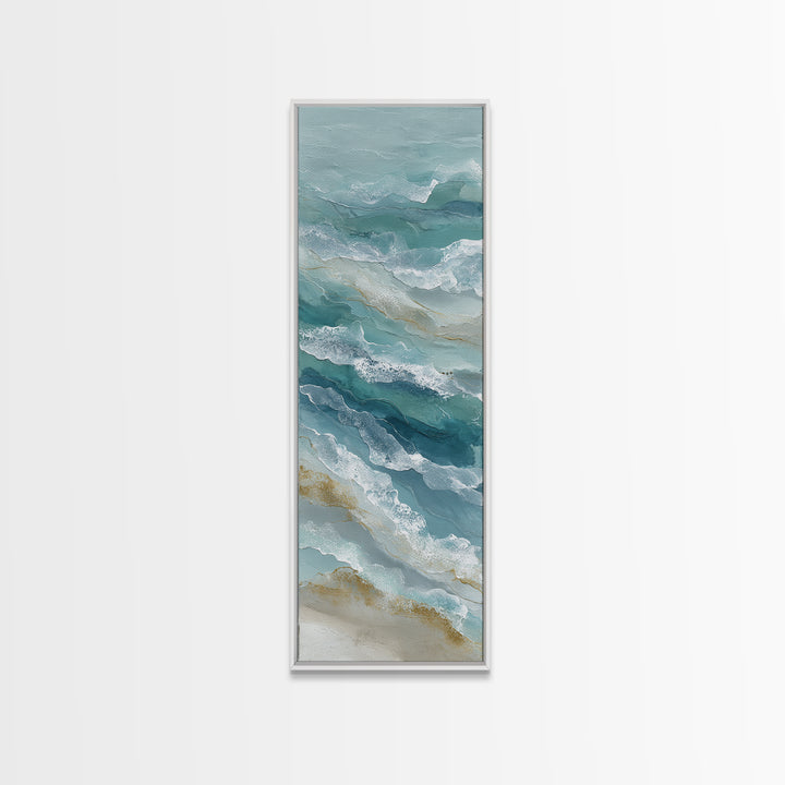 Calming Abstract Ocean Waves Framed Canvas Print, Dental Office Art, Dentist Art, Office Decor, Fine Art, Calm, Luxury Decor, DOA-1x3-61